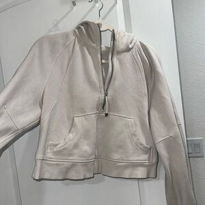 White opal lulu scuba hoodie